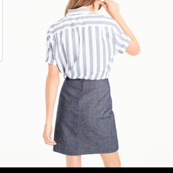 J. CREW Chambray Skirt w/Scalloped Detail | SZ 00 - Picture 2 of 10